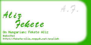 aliz fekete business card